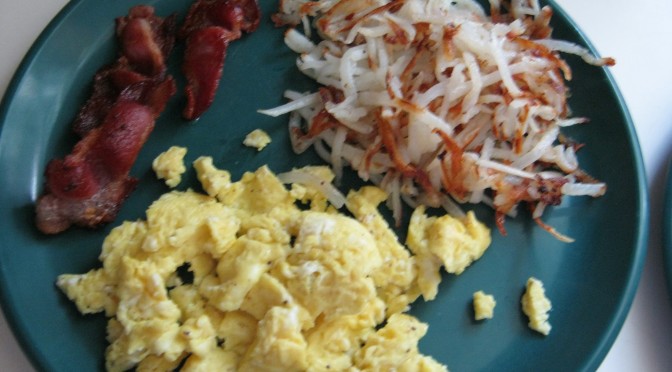 Hash Browns, Eggs, Bacon