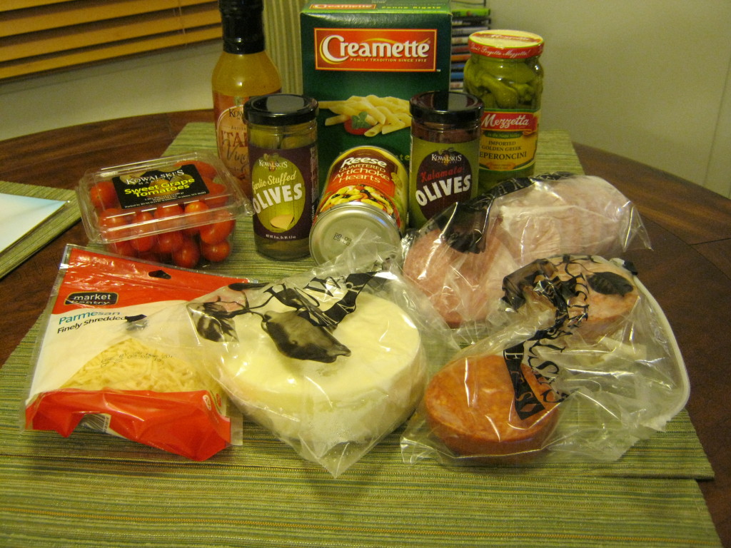 Ingredients for antipasto